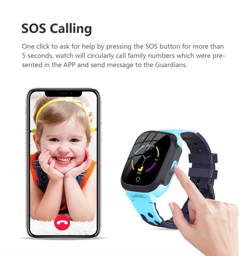 Next-Gen Kids Smart Watch – 4G, GPS, Video Call, Waterproof &amp; Temperature Monitor