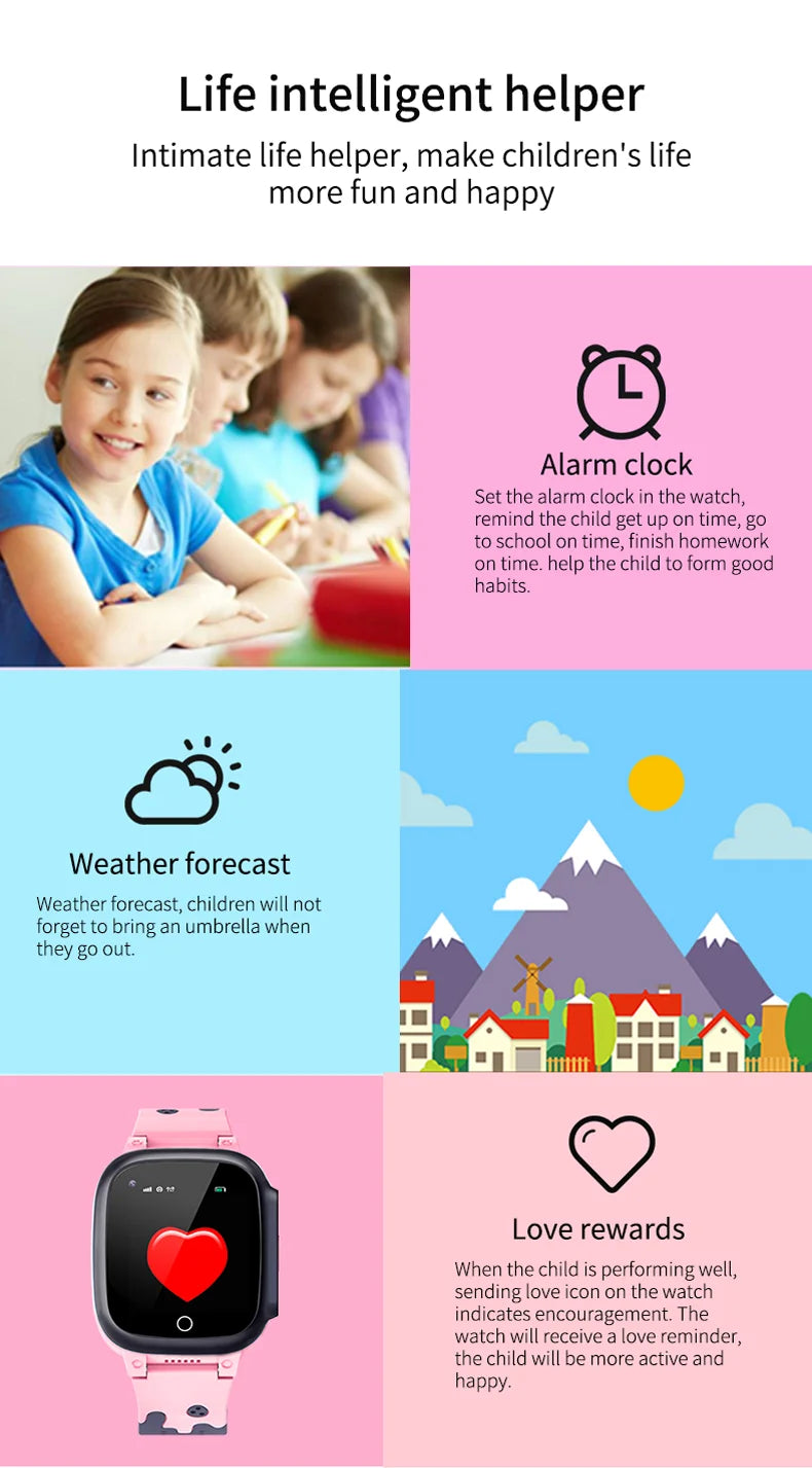 Next-Gen Kids Smart Watch – 4G, GPS, Video Call, Waterproof &amp; Temperature Monitor