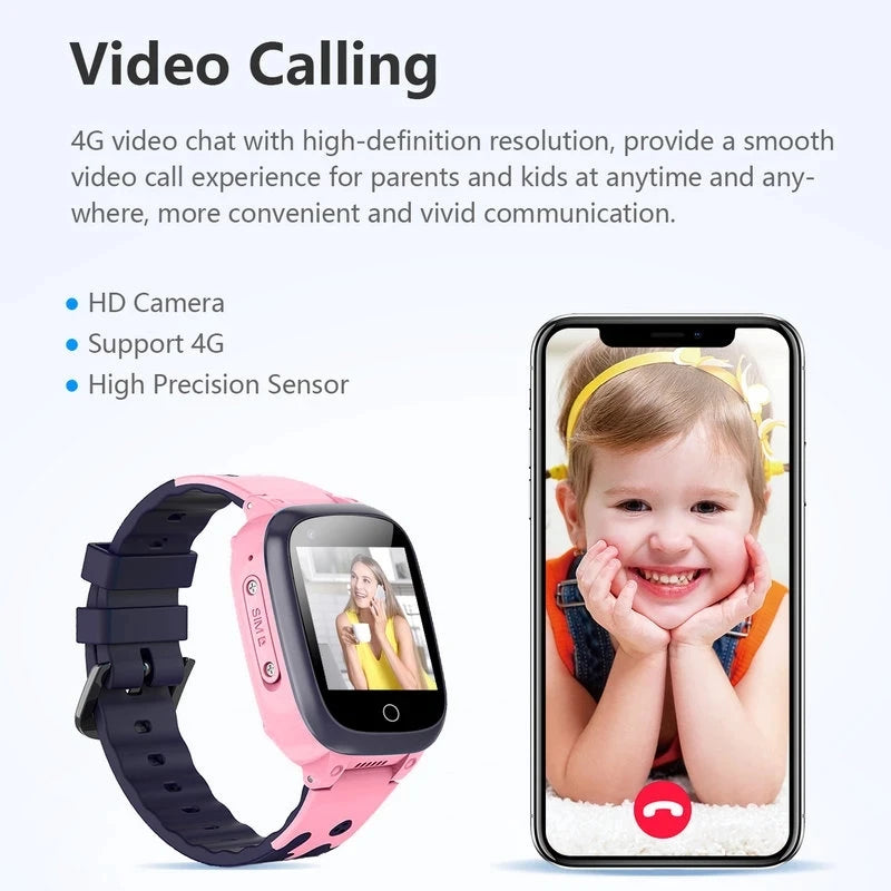 Next-Gen Kids Smart Watch – 4G, GPS, Video Call, Waterproof &amp; Temperature Monitor