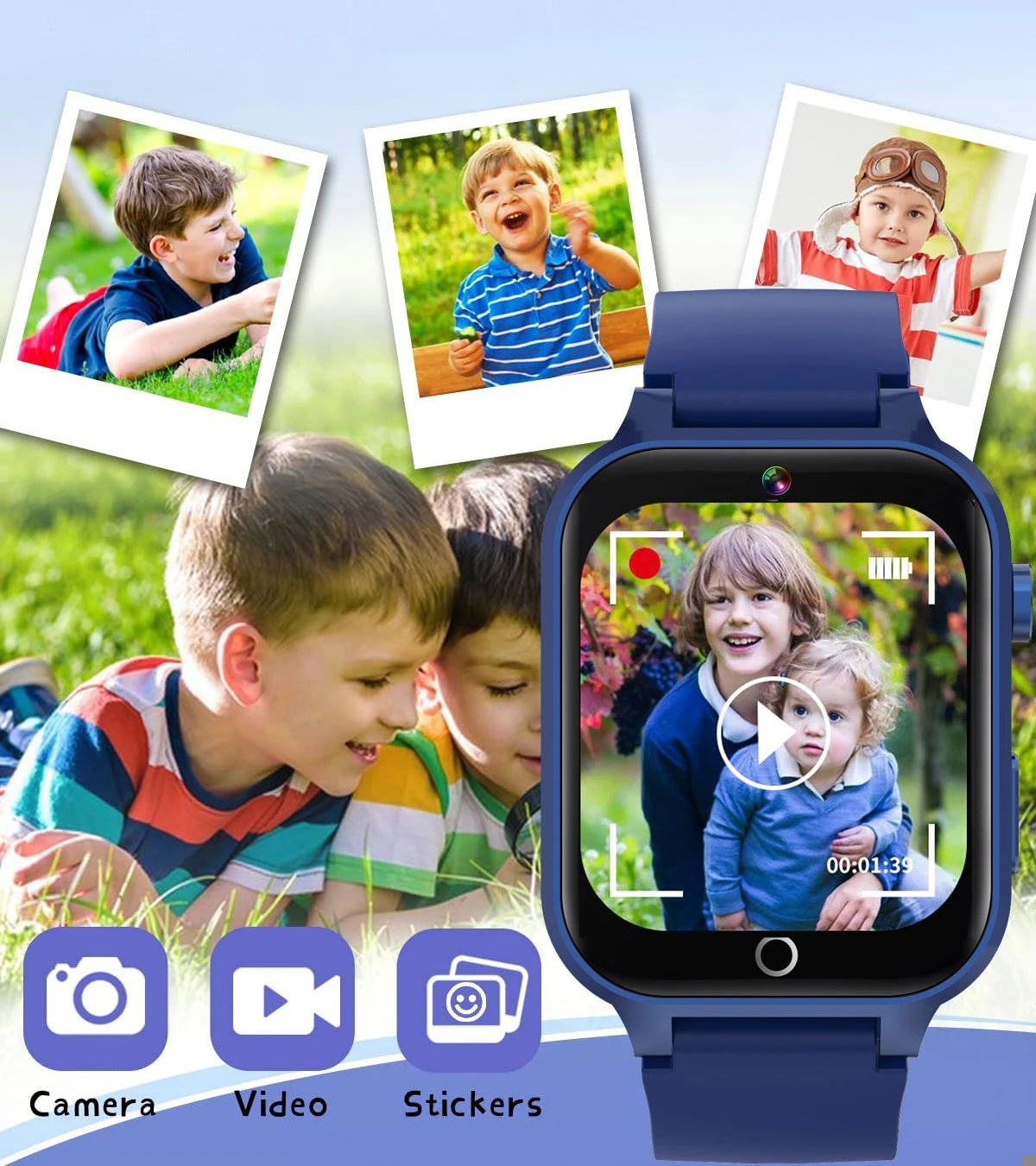 Kids Digital Smart Watch – Touch Screen, 26 Games, Music, Camera &amp; Pedometer