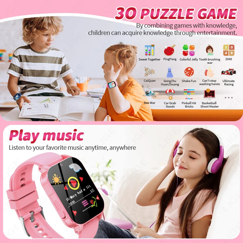 Kids Digital Smartwatch – Camera, Music &amp; Video Player, Flashlight, Pedometer &amp; Games