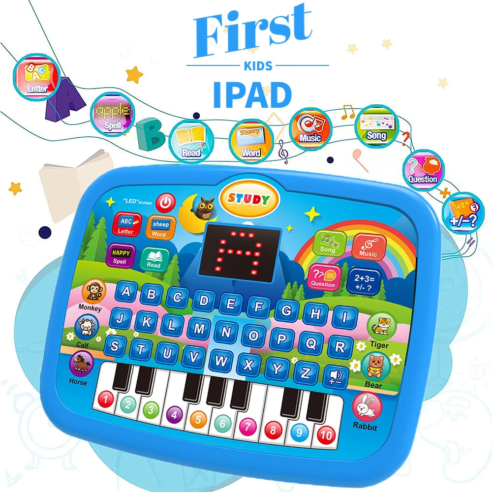 Kids Smart Learning Tablet – Educational Toy with Music, Math &amp; Keyboard Features