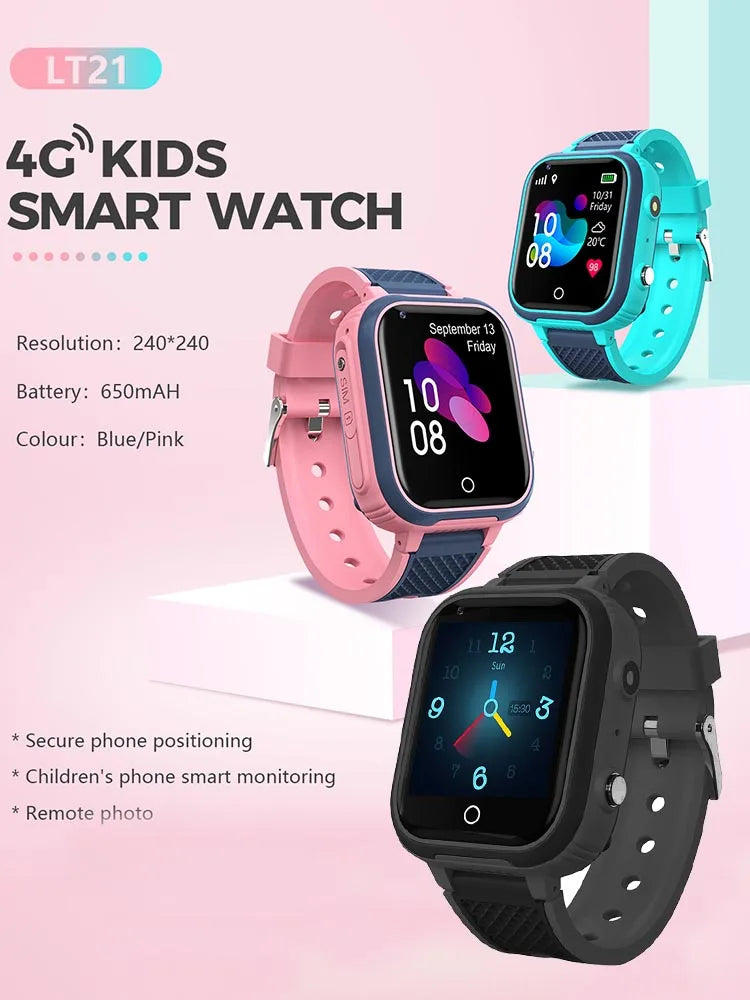 Kids 4G GPS Smartwatch – Video Calls, SOS, Camera &amp; IP67 Waterproof Protection