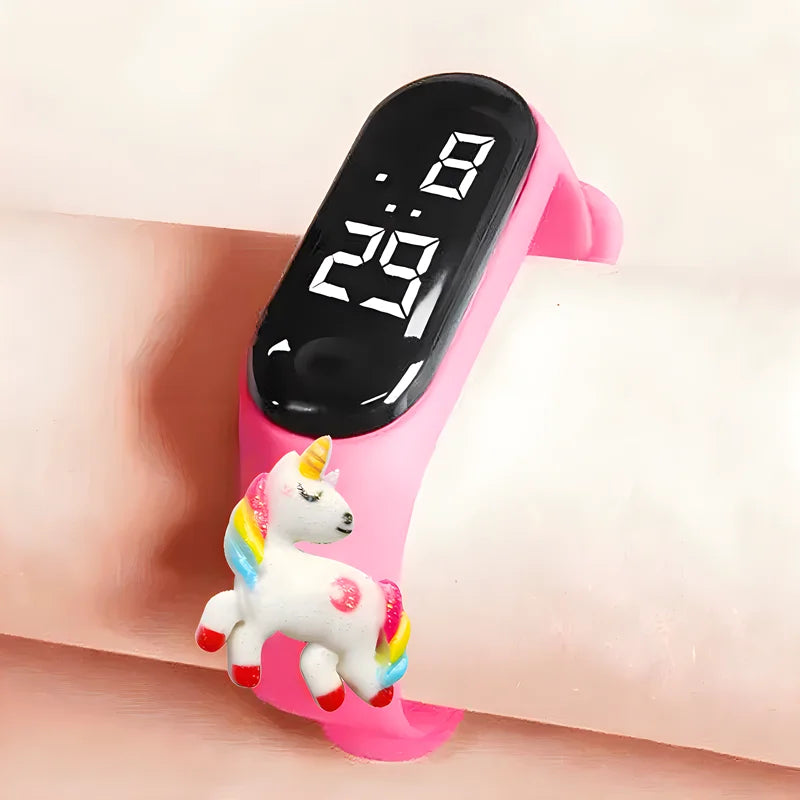 LED Digital Kids Watch – Waterproof Sports Design with Dinosaur &amp; Unicorn