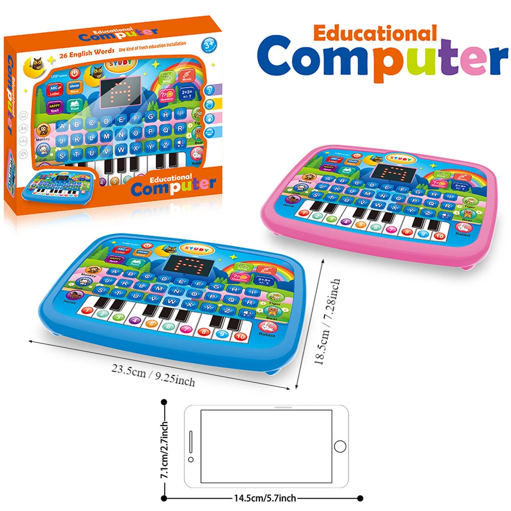 Kids Smart Learning Tablet – Educational Toy with Music, Math &amp; Keyboard Features