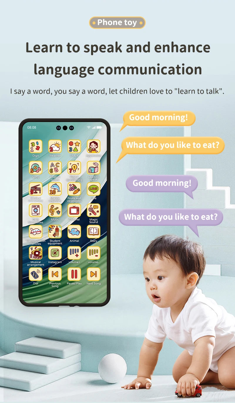 Toddler Learning Toy Phone – Interactive Stories, Music &amp; Early English Education