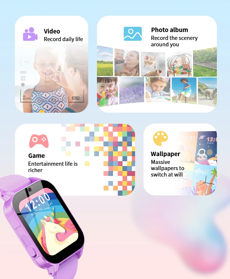 Kids Digital Smartwatch – Camera, Music &amp; Video Player, Flashlight, Pedometer &amp; Games