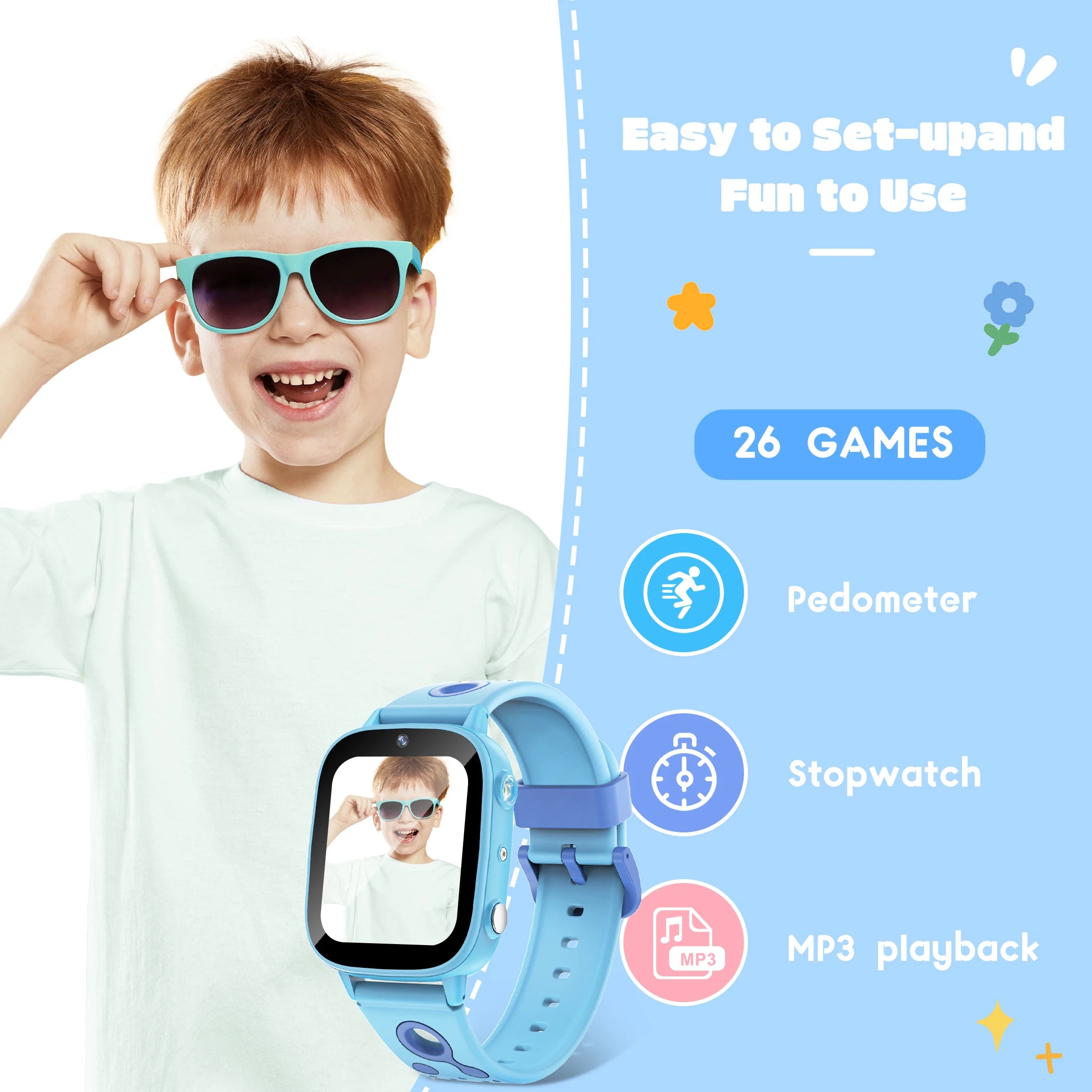 Educational Kids Smart Watch – HD Touch Screen, Games, Camera &amp; Sleep Tracker