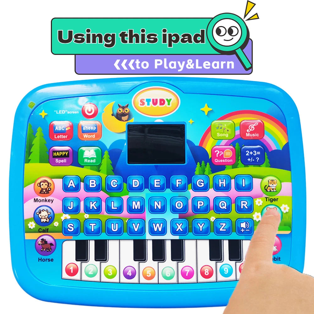 Kids Smart Learning Tablet – Educational Toy with Music, Math &amp; Keyboard Features