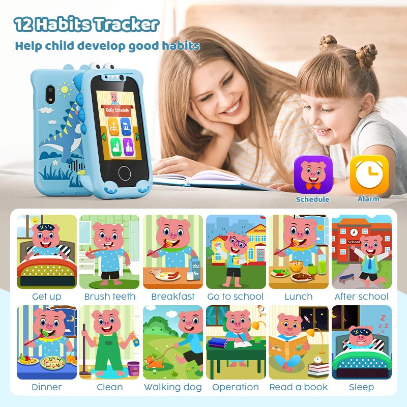 Kids Educational Smart Toy Phone – Touchscreen, Music, Games &amp; Dual Camera