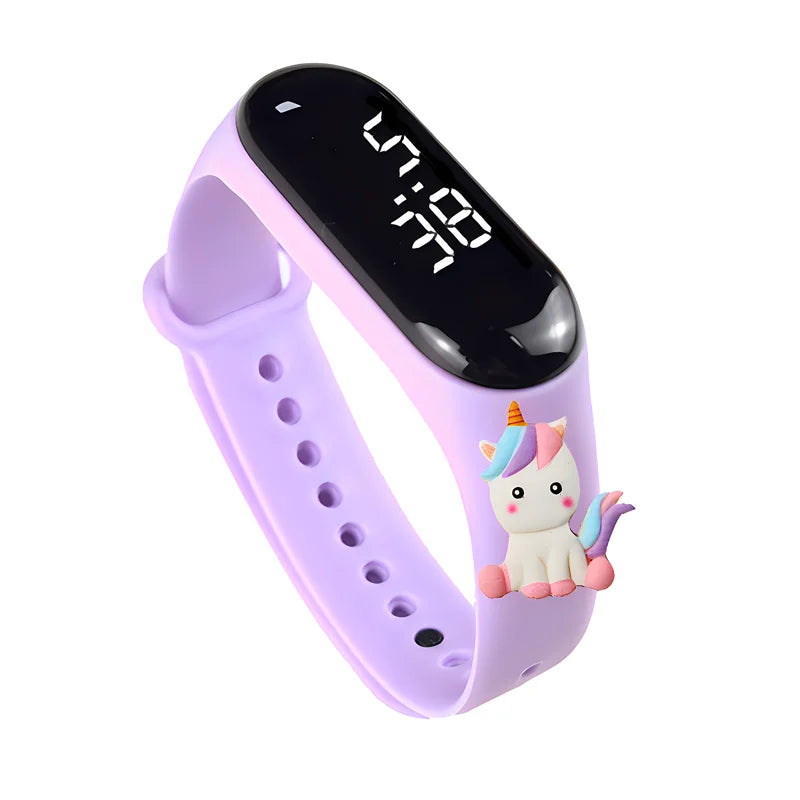 LED Digital Kids Watch – Waterproof Sports Design with Dinosaur &amp; Unicorn