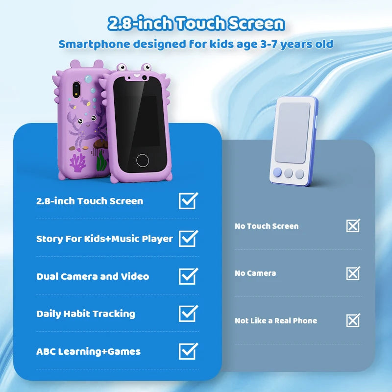 Advanced Kids Smart Toy Phone – Touchscreen, Dual Camera, Music Player &amp; Learning Games