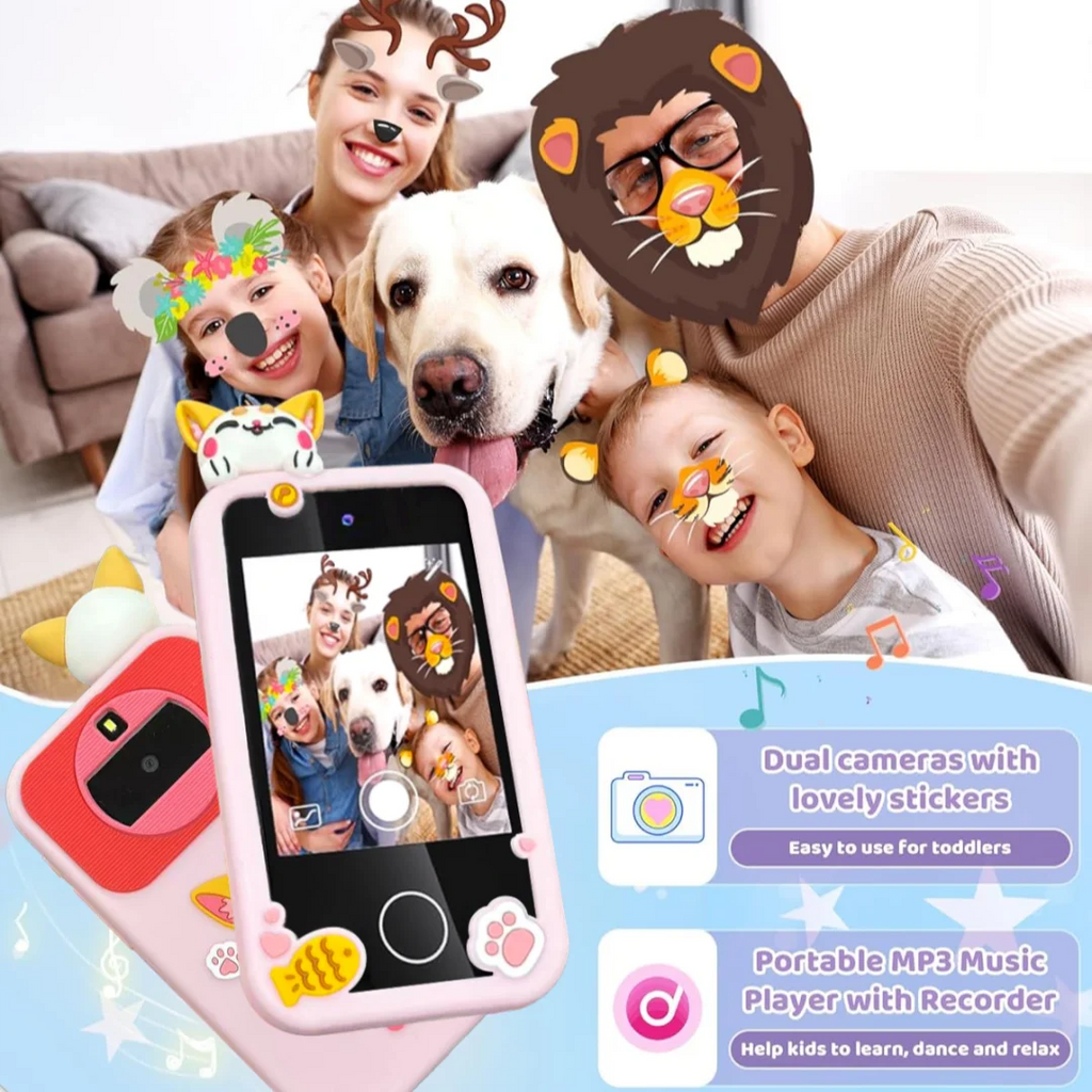 Kids Interactive Smart Toy Phone – Touchscreen, Dual Camera, MP3 Music Player &amp; Fun Learning