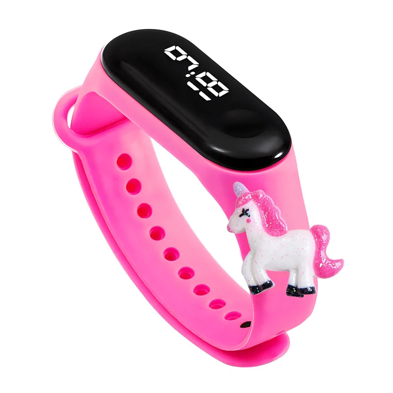 LED Digital Kids Watch – Waterproof Sports Design with Dinosaur &amp; Unicorn