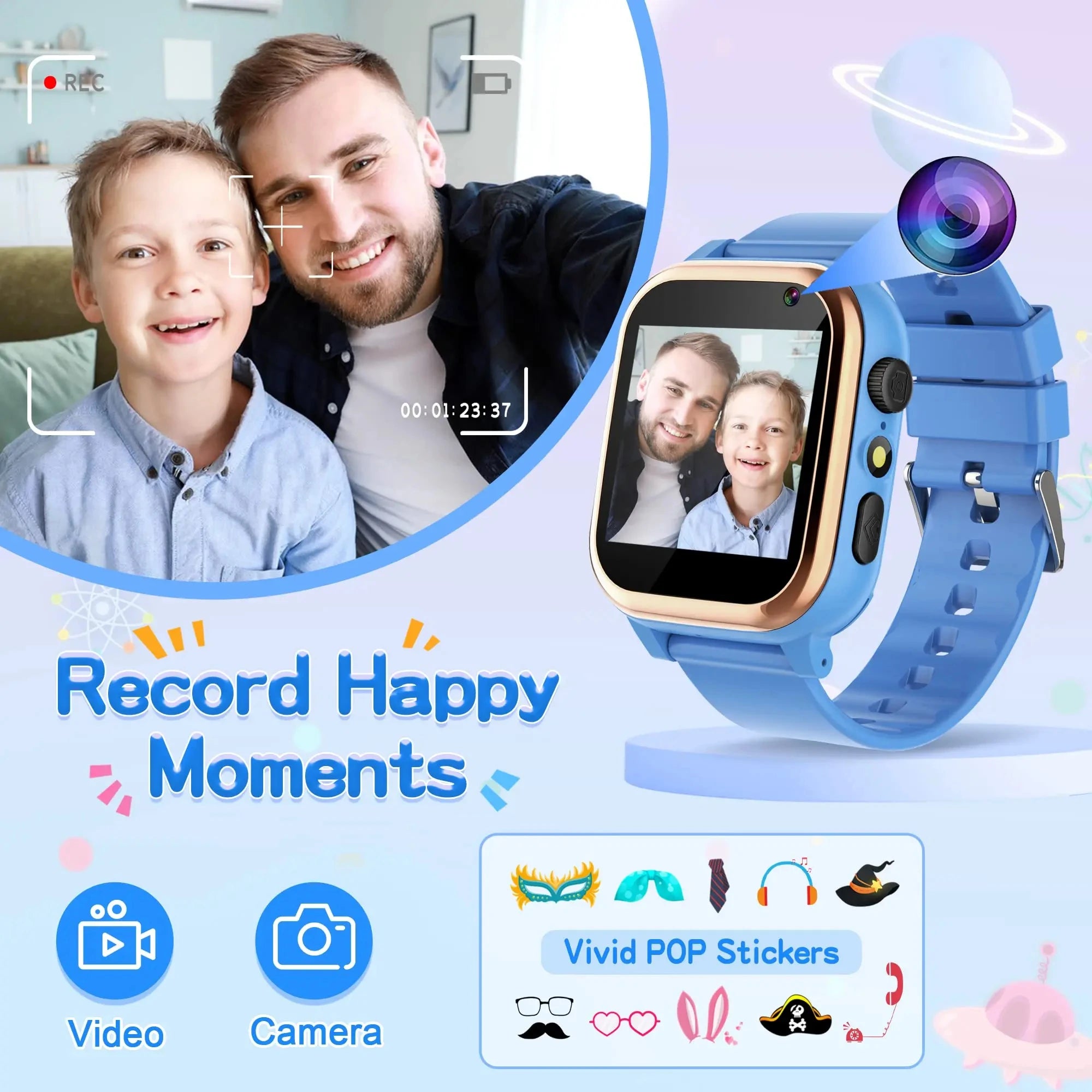 Interactive Kids Smart Watch – 16 Puzzle Games, Music, Camera, Pedometer &amp; Calculator
