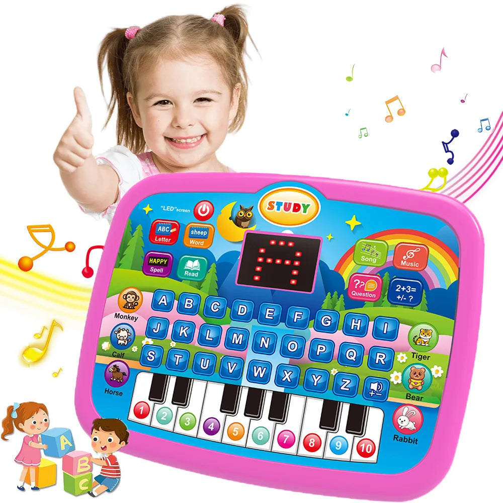 Kids Smart Learning Tablet – Educational Toy with Music, Math &amp; Keyboard Features