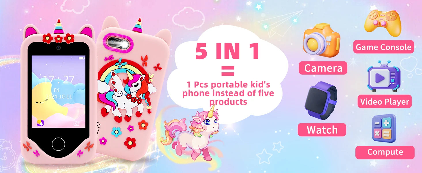 Kids Smartwatch with IPS Touch Screen – Dual Cameras, Games, Music, Video &amp; Pedometer