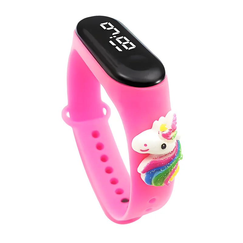 LED Digital Kids Watch – Waterproof Sports Design with Dinosaur &amp; Unicorn