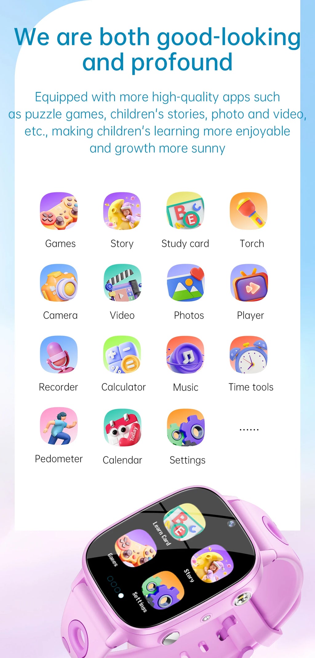 Educational Kids Smart Watch – HD Touch Screen, Games, Camera &amp; Sleep Tracker