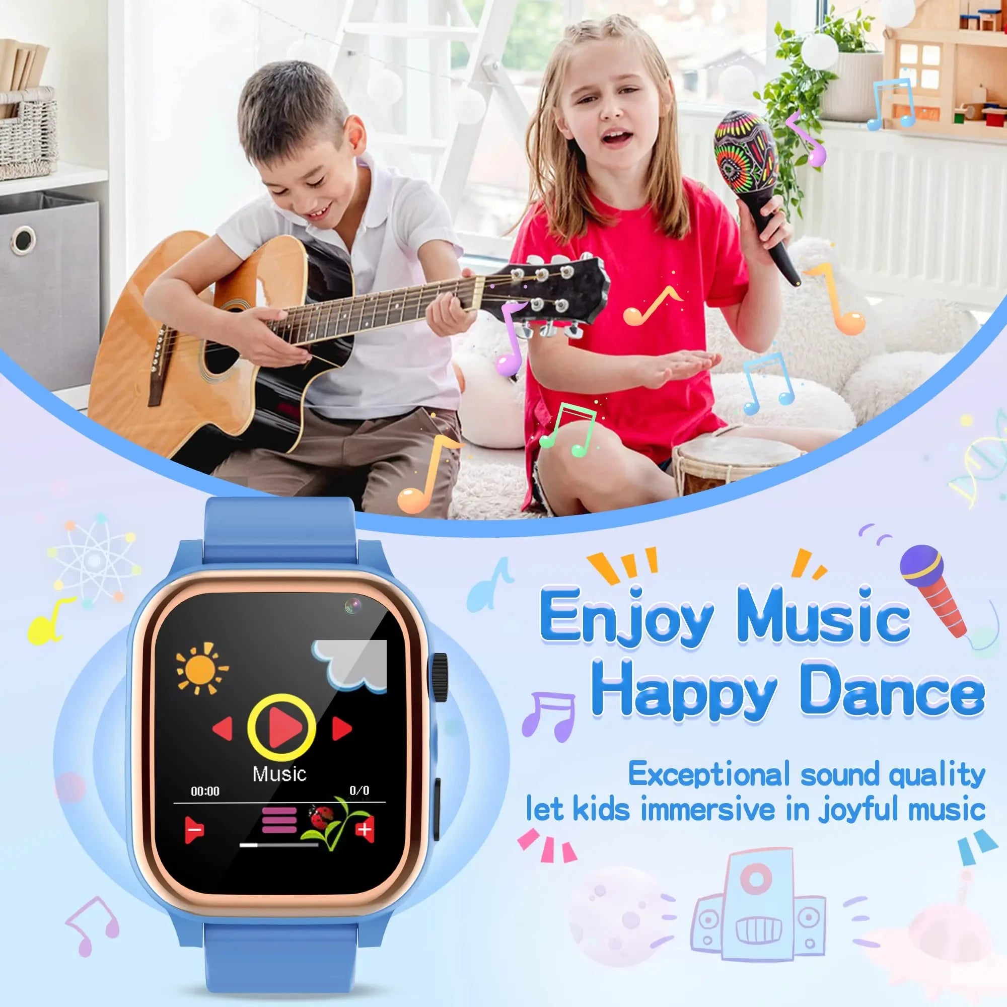 Interactive Kids Smart Watch – 16 Puzzle Games, Music, Camera, Pedometer &amp; Calculator