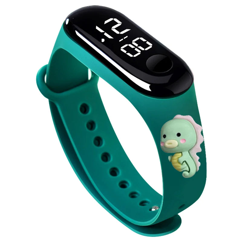 LED Digital Kids Watch – Waterproof Sports Design with Dinosaur &amp; Unicorn