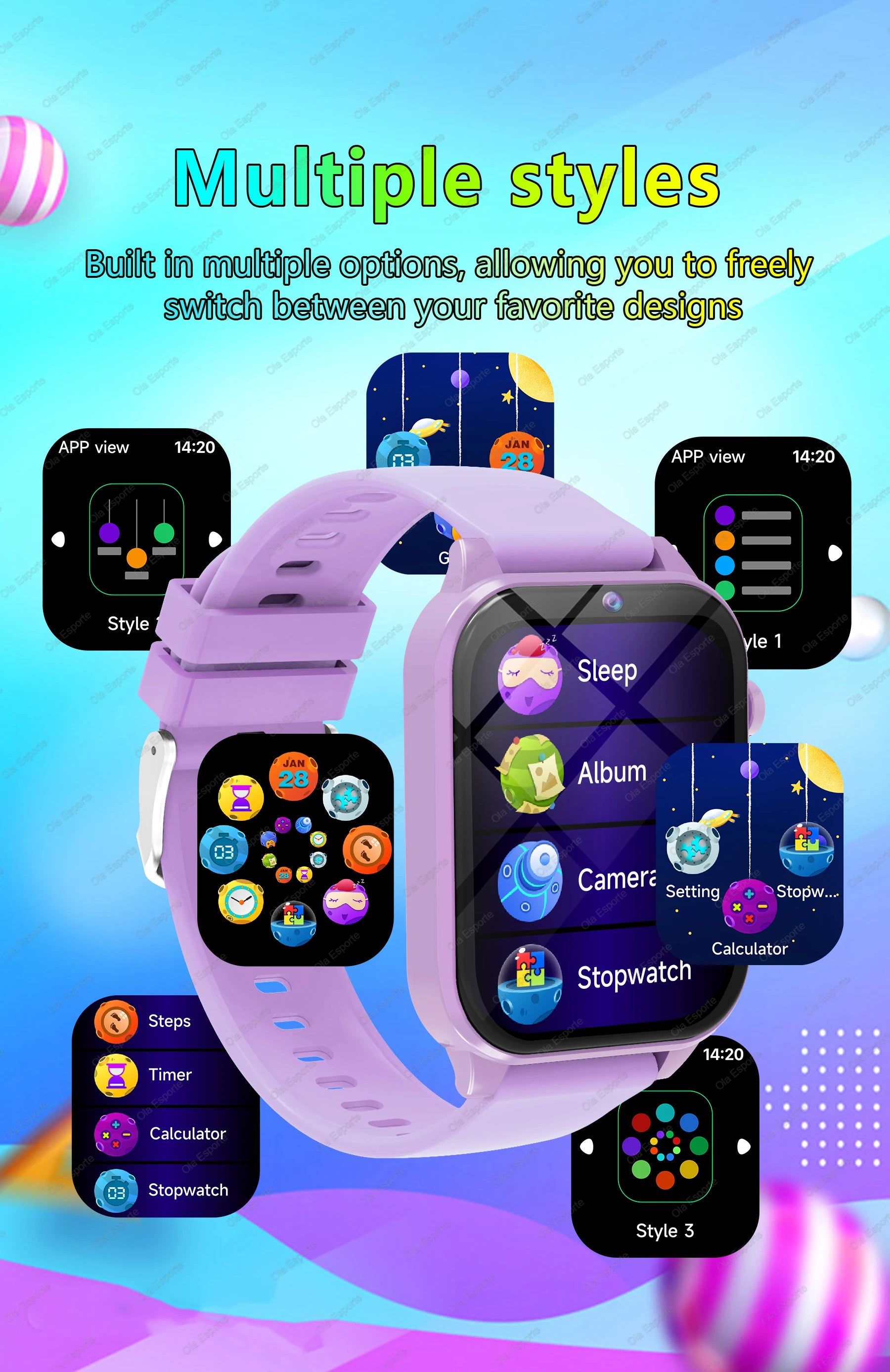 Kids Digital Smart Watch – 18 Games, Pedometer, Sleep Tracker, Calculator &amp; Stopwatch