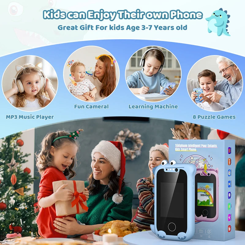Kids Educational Smart Toy Phone – Touchscreen, Music, Games &amp; Dual Camera