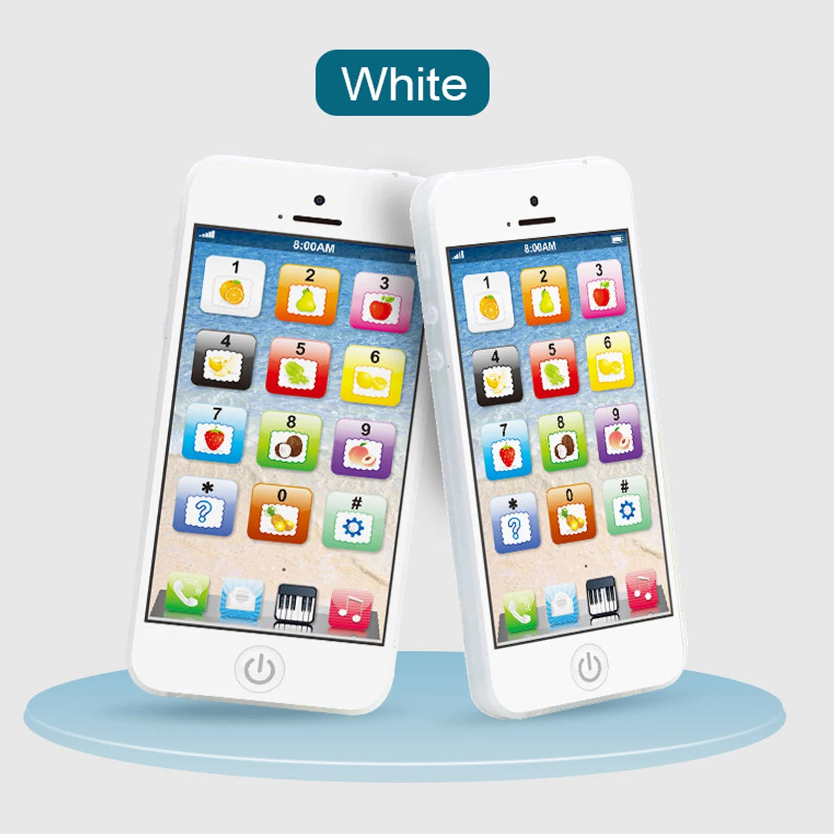 Kids Educational Play Phone – 12 Interactive Keys, Numbers &amp; Fruits | Cognitive Development Toy