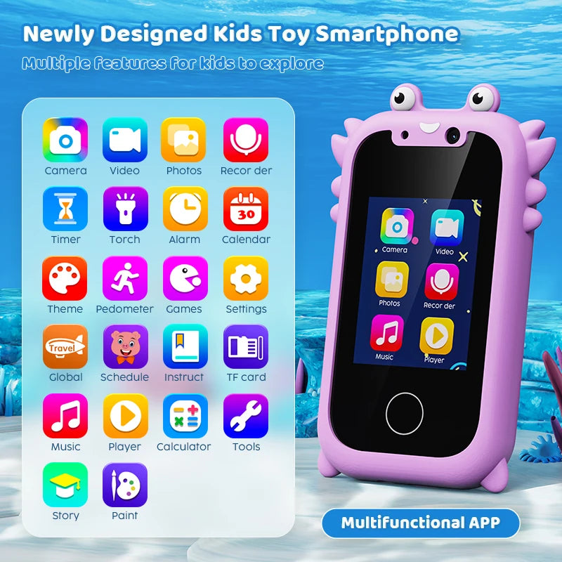 Advanced Kids Smart Toy Phone – Touchscreen, Dual Camera, Music Player &amp; Learning Games
