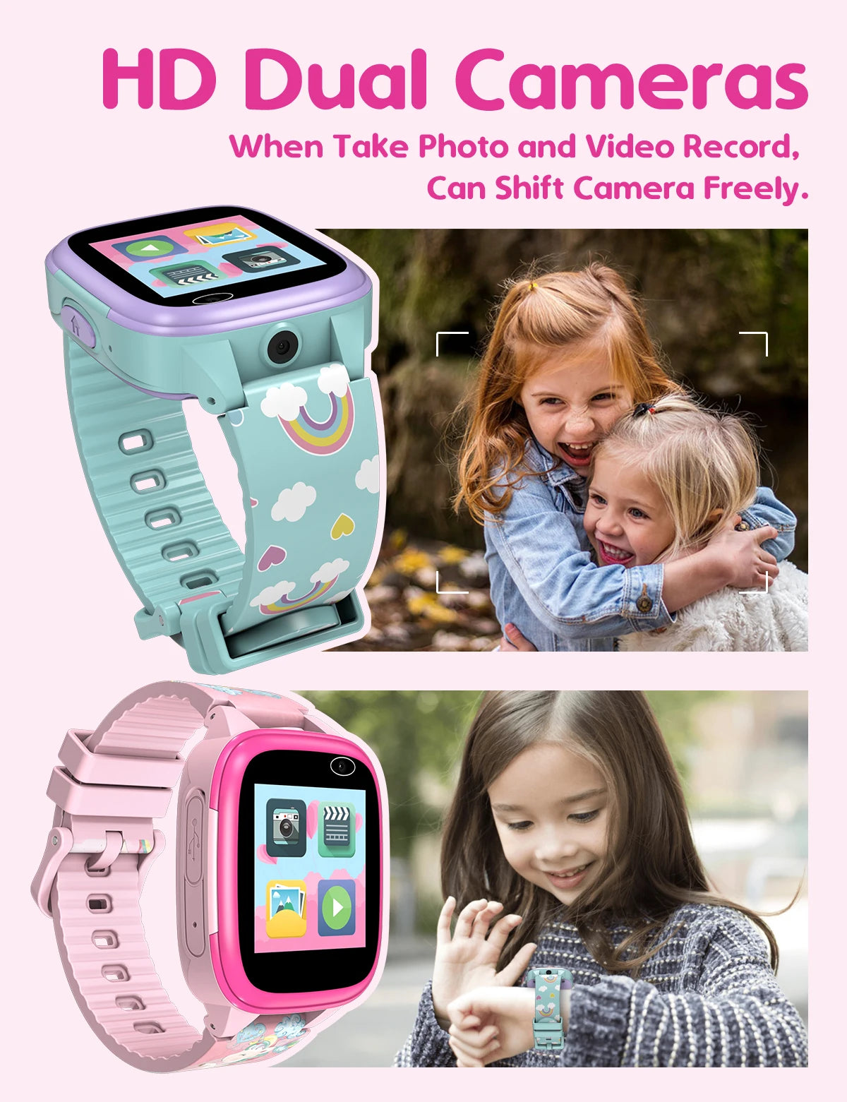 Kids Smartwatch with IPS Touch Screen – Dual Cameras, Games, Music, Video &amp; Pedometer