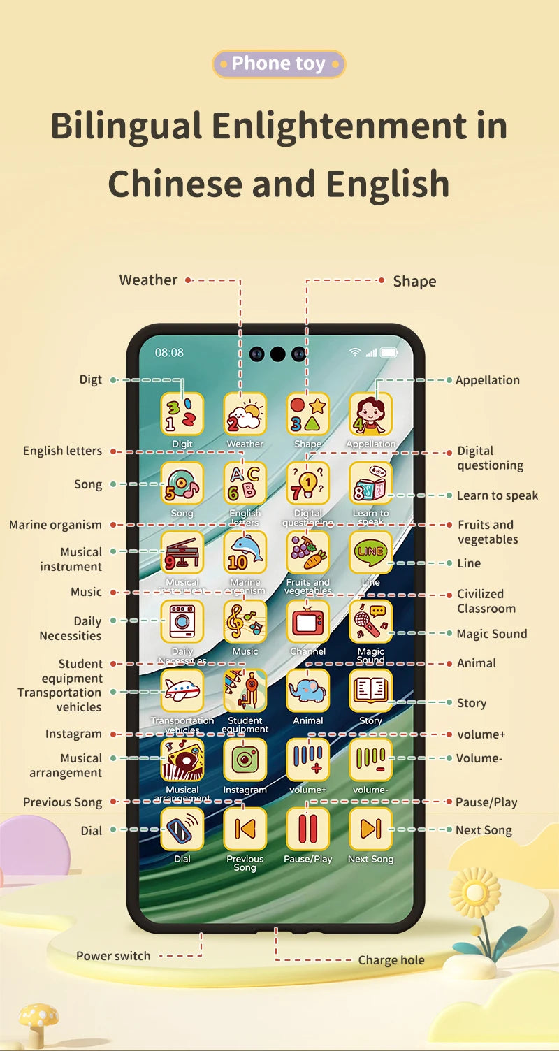 Toddler Learning Toy Phone – Interactive Stories, Music &amp; Early English Education